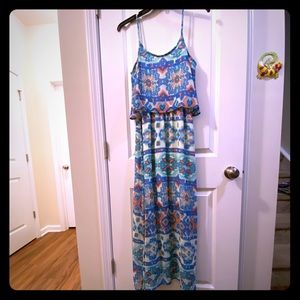 Ikat pattern flowy dress